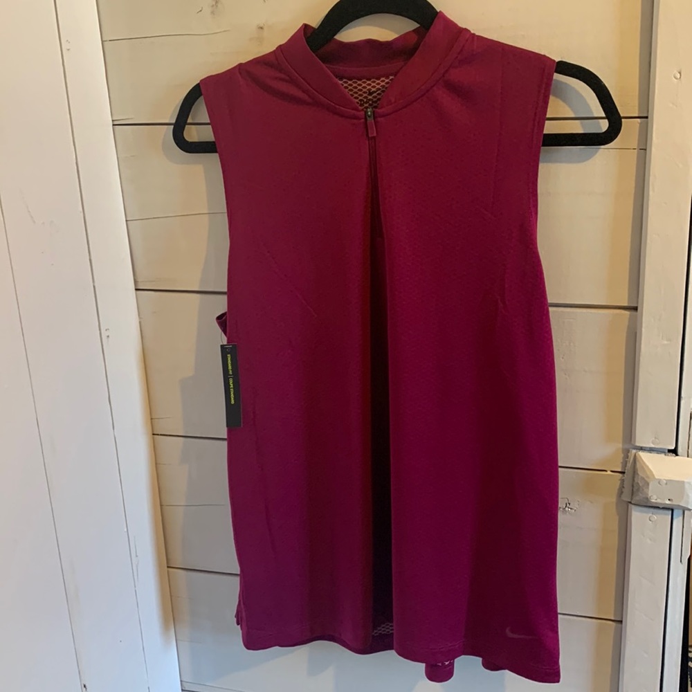 NWT Nike Dri Fit purple zipper tank in large